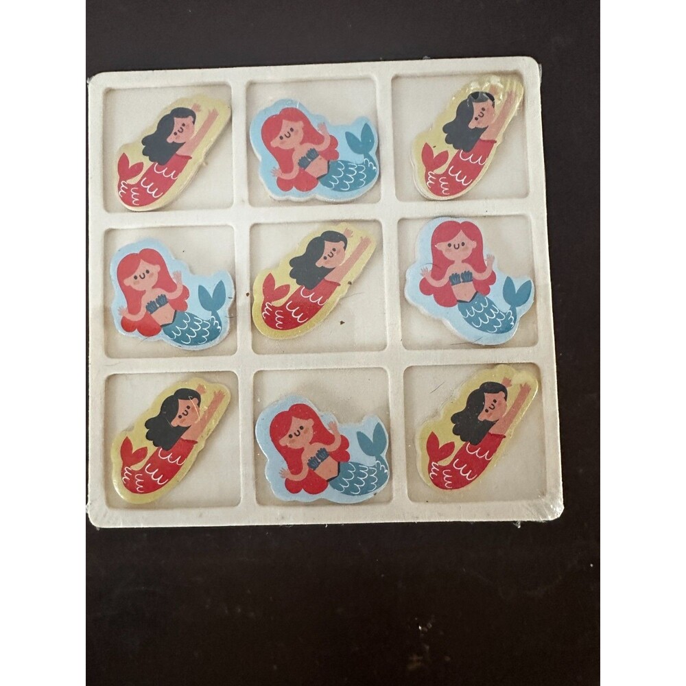 Best Brands Wood Tic Tac Toe Mermaid Themed